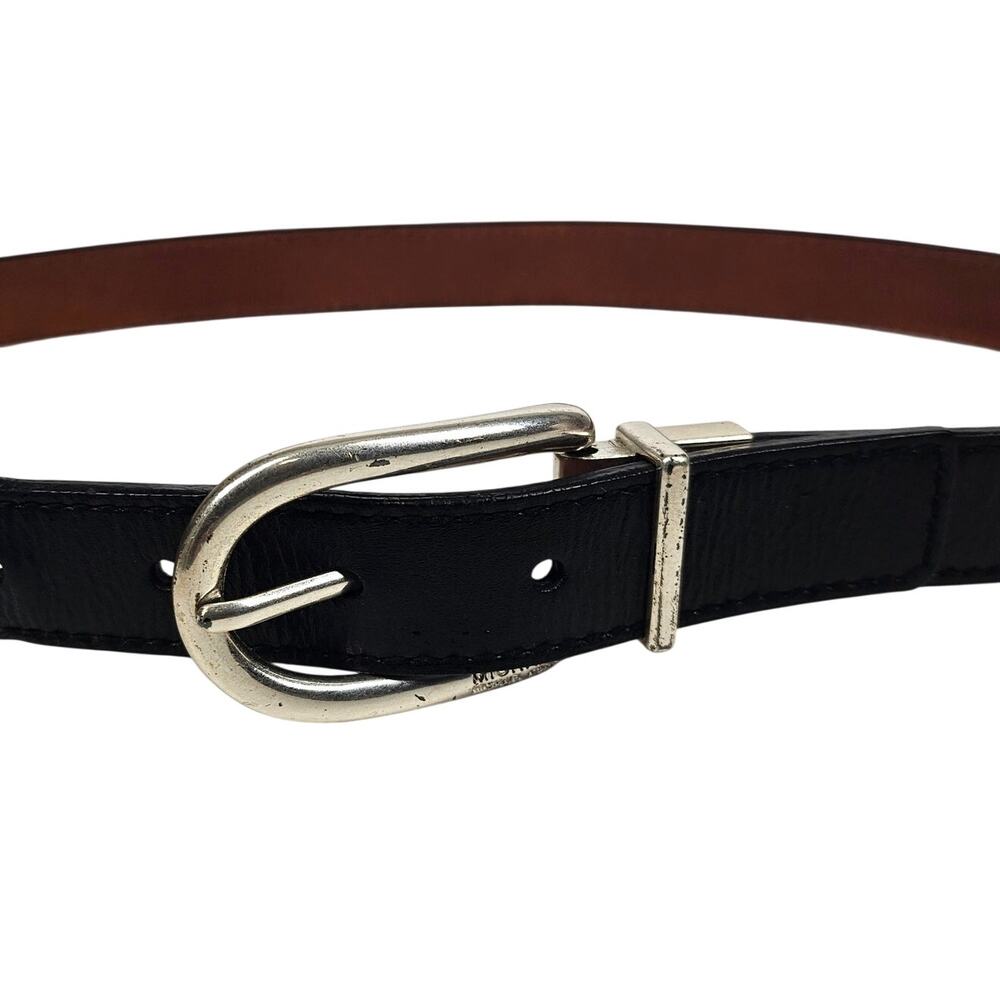 MICHAEL MICHAEL KORS WOMEN'S BLACK/BROWN REVERSIBLE GENUINE LEATHER BELT SIZE S